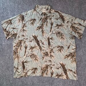 Go Barefoot Archive Collection‎ Bamboo Print Hawaiian Shirt Mens 3XL Rayon